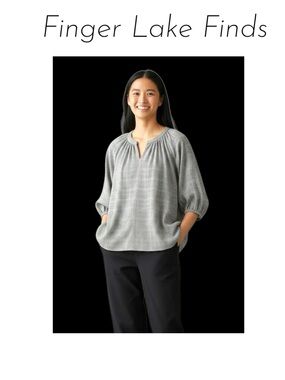 Joie 100% Silk V-Neck Peasant Blouse, M